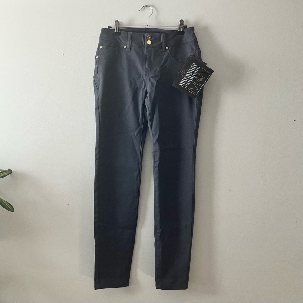 NWT‎ IMAN Global Chic Gray Slim Leg Pants Size 2 Classic Workwear